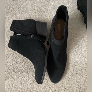 Black Toms Almond-Toe Booties